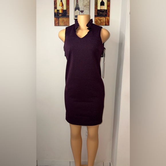 NWT SPARKLY CALVIN KLEIN DRESS SIZE 8P ELEGANT LOOKING WITH NECK SURROUNDING - Picture 15 of 16